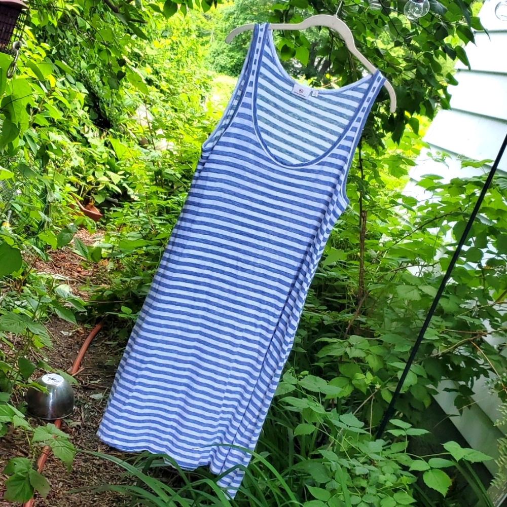 AG  JAPAN Adriano Goldschmied Linen Tank Dress striped M
